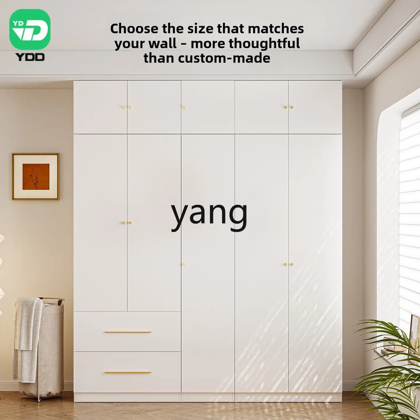 LMM Cream Style Modern Simple With Top Drawer Wardrobe Storage Bedroom