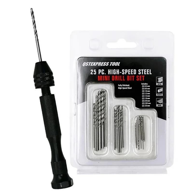 Mini Hand Hole Drill Chuck Clamping 0.3-3.4mm Reamer Pin Hand Manual Twist Drill