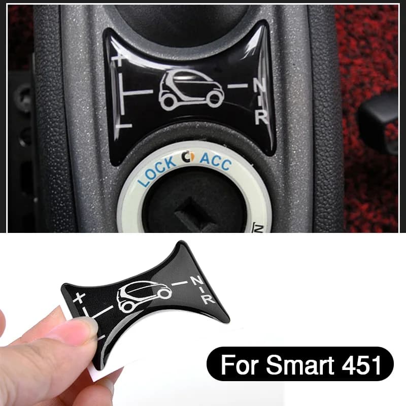 Car Gear Lever Panel Decoration Central Control Panel 3D Sticker for Smart 451 Fortwo Accessories Modification Products