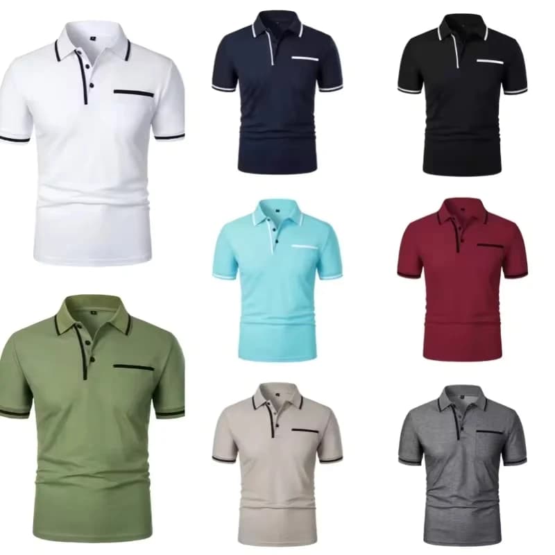 Men's Summer T-shirt Classic Short sleeved Polo Shirt Top Casual T-shirt Button Lapel Super Large S-3XL Casual Polo Shirt
