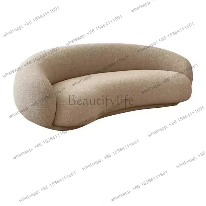 Curved Wood Couches Nordic Simple Comfortable Designer Living Room Sofas Modern Lounge White Sofas Para El Hogar Salon Furniture