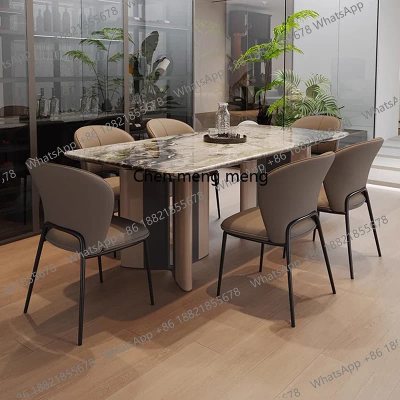 Marble Designer Dining Table Luxury Modern Conference Restaurant Dining Table Terrace Writing Mesas
