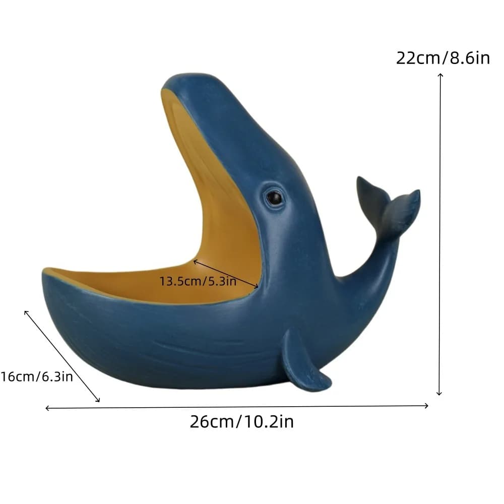 Nordic Coastal Resin Whale Seagull Decorative Tray Desktop Storage Organizer Creative Home Tabletop Ornament Craft Gift