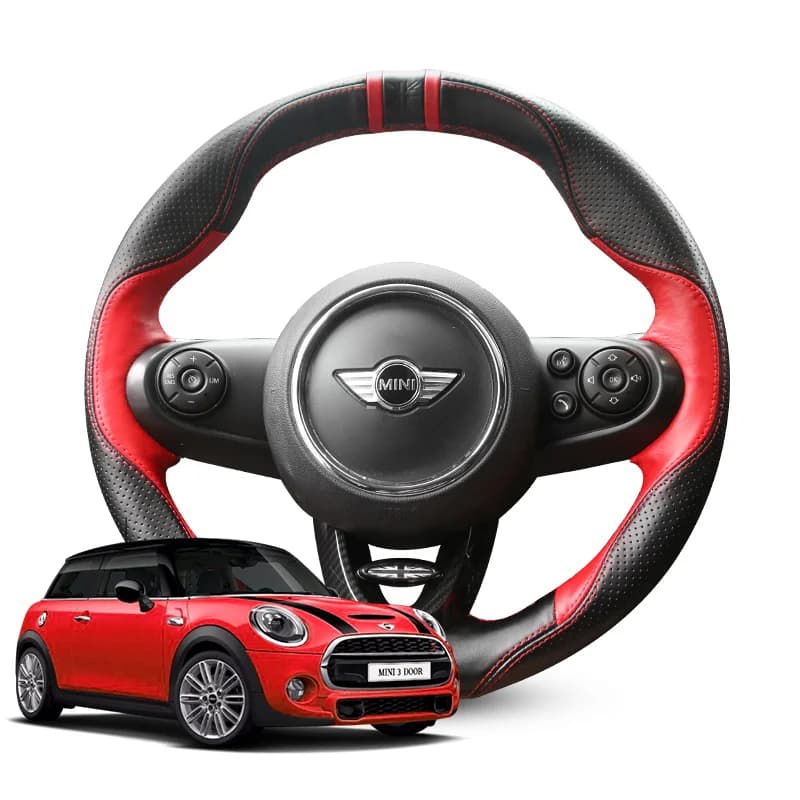 Hand stitched Black Non-slip (Style) Steering Wheel Cover Car Accessories Suitable for Mini Cooper S JCW F56 F60 F55 F54  F57