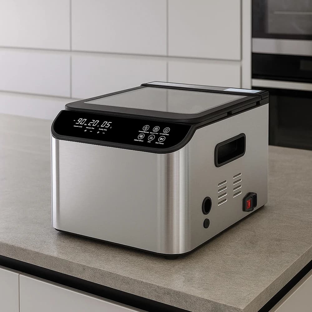 Commercial-grade Stainless Steel Vacuum Chamber Sealer with Wet/dry Mode, Suitable for Home, Commercial, and Restaurant Use.