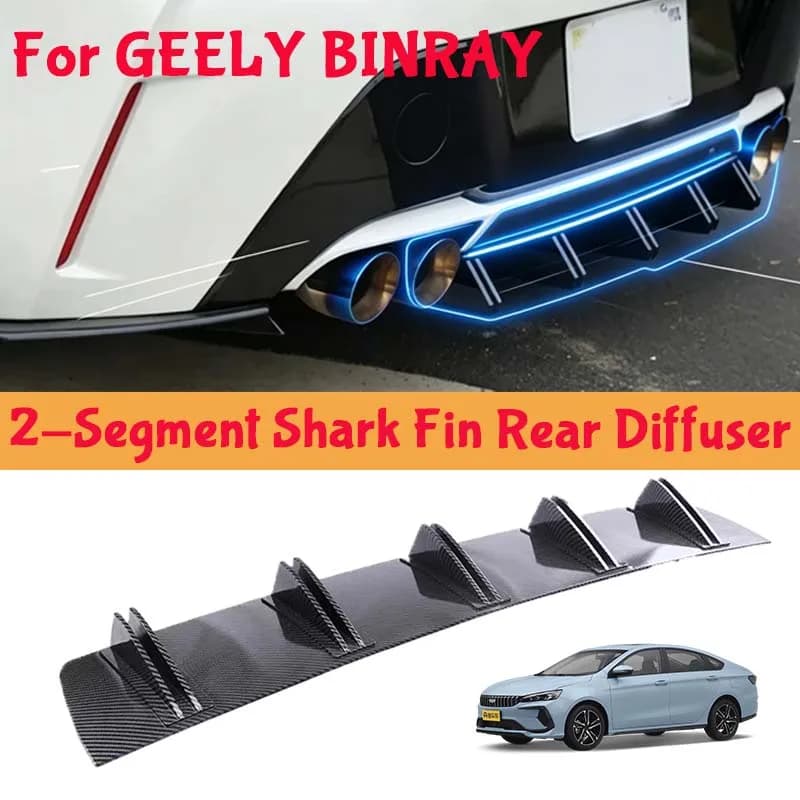 For GEELY BINRAY Shark Fin Rear Diffuser Split Chassis Spoiler Auto Aerodynamic Parts Aerodynamic Modification