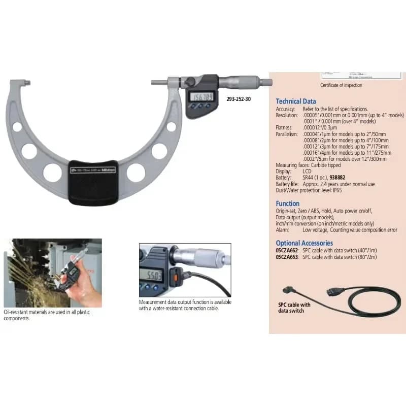 Best sell  Original 293-241-30 MDC-50PX 293-231-30 MDC-50MX Range 25-50mm Metric IP65 Digital Outside Micrometer