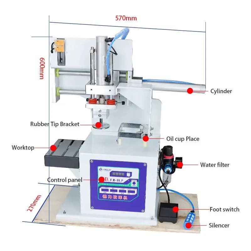 【HOT】FB-18 Tabletop Pad Printer Pneumatic Operation Stable Ink Viscosity for Metal Component Logo Transfer