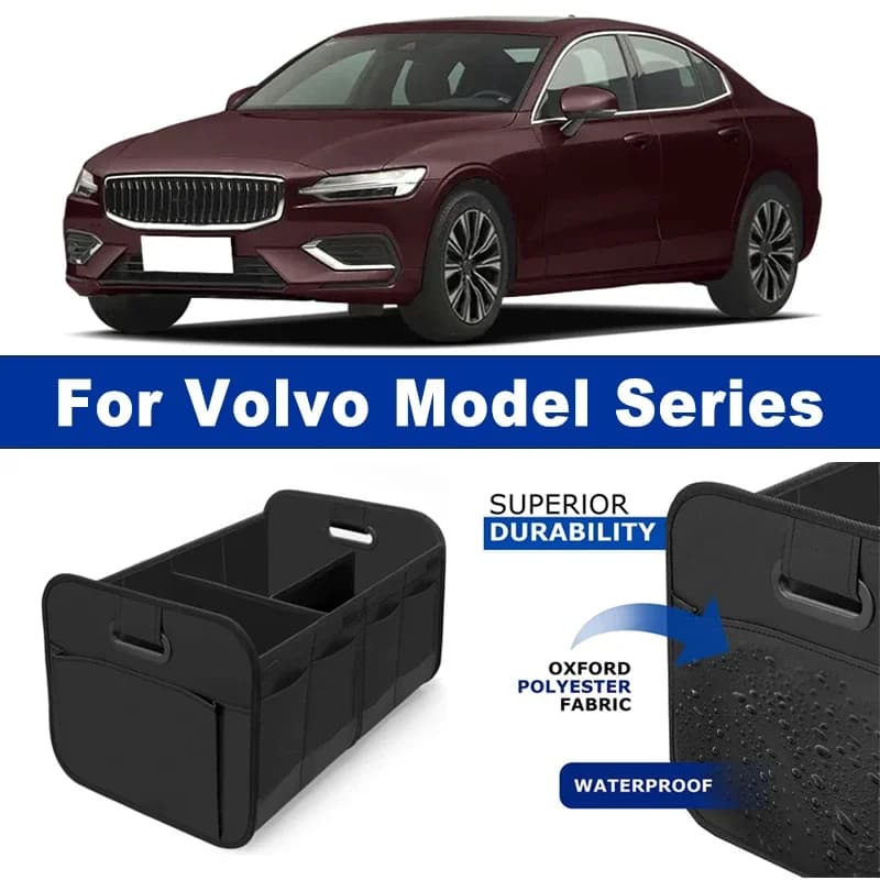 Foldable Car Organizer Portable Storage Box With Side Net for Volvo S40 S60 S90 V40 V60 V90 XC40 XC60 XC90 C30 C70 240 850