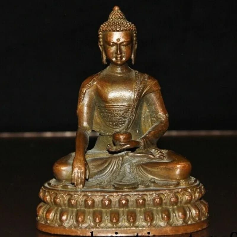 Tibet Buddhism bronze Gilt Shakyamuni Sakyamuni Medicine Buddha Tathagata statue
