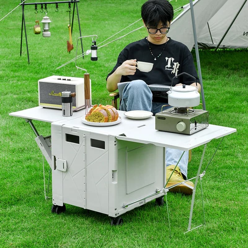 Foldable outdoor camping trolley trolley portable camping trailer shopping cart pick up courier home