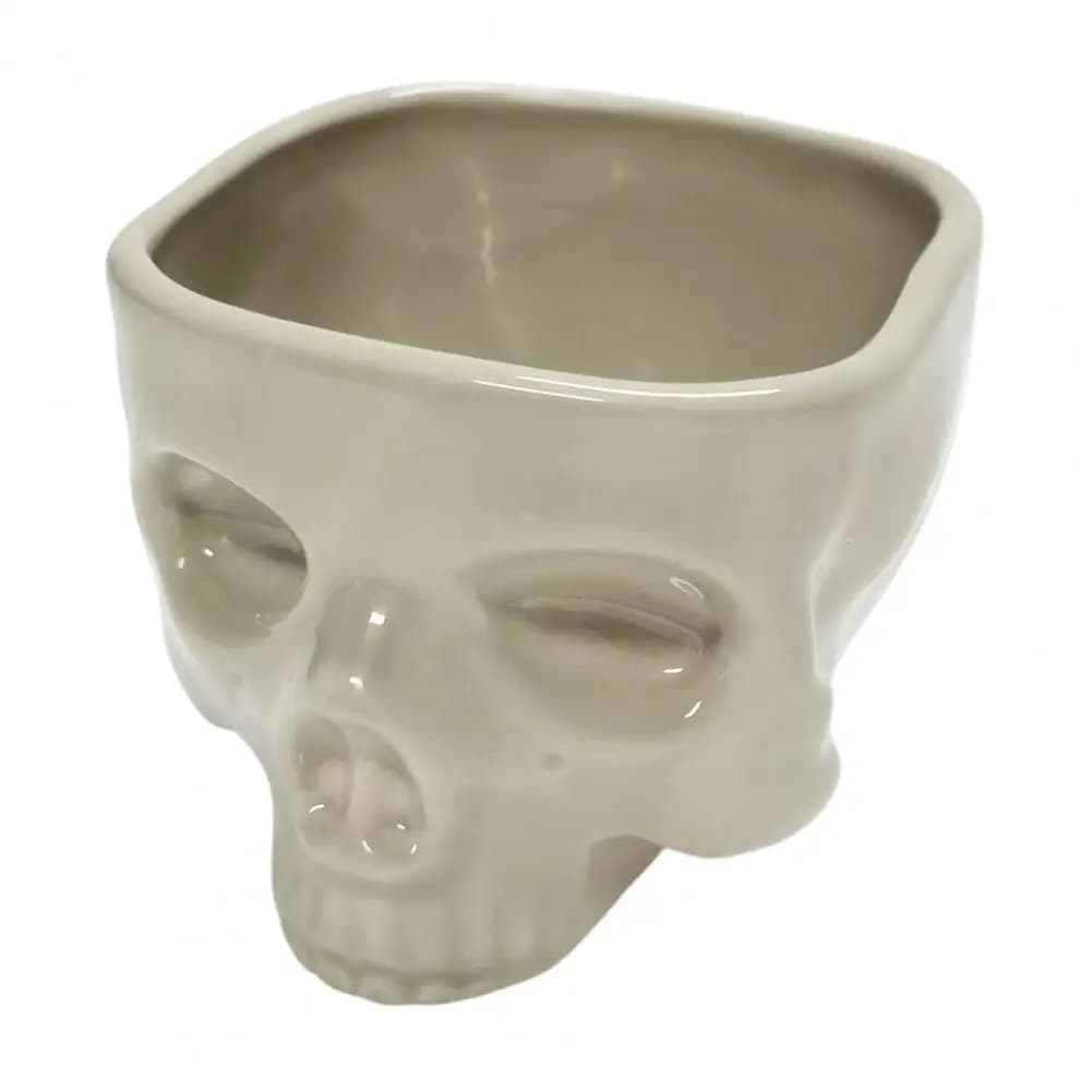 Ceramic Halloween Bowl Halloween Skull Candy Bowl Ceramic Skeleton Head Container Portable Halloween Home Bar Decor Dining Table