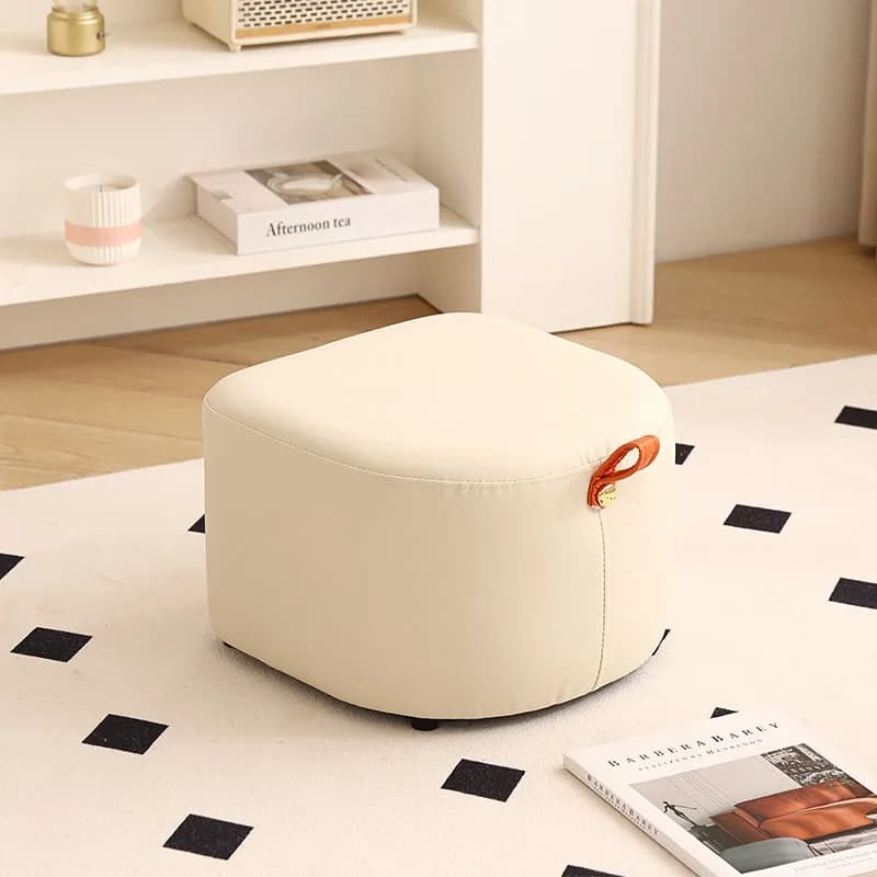 household leather stool living room shoe changing coffee table round stool bedroom dressing taburete infantil home furniture