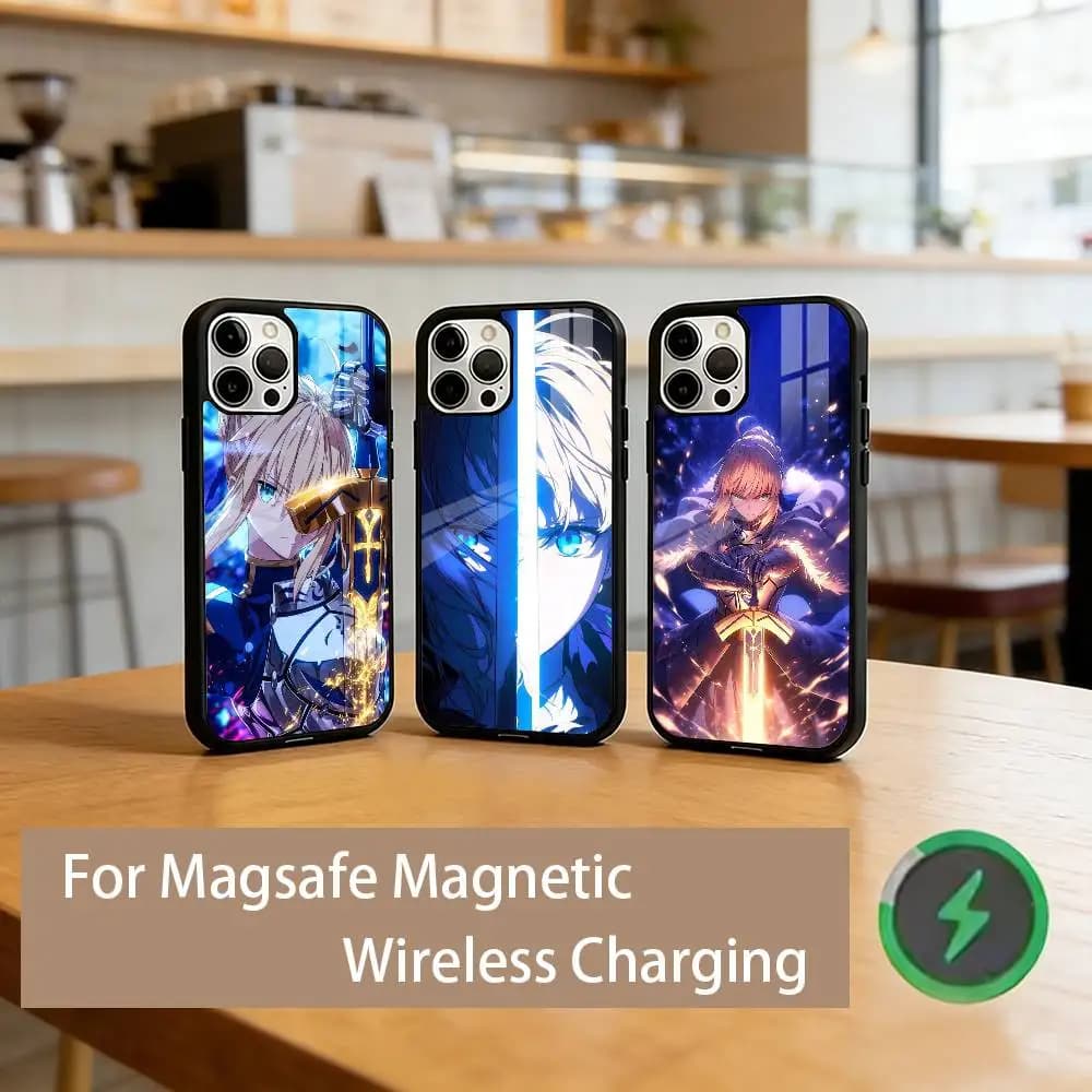 F-FGO S-Saber  Phone Case For iPhone17,16,15,14,13,12,11 Plus,Pro Magnetic with Magsafe Wireless Charging