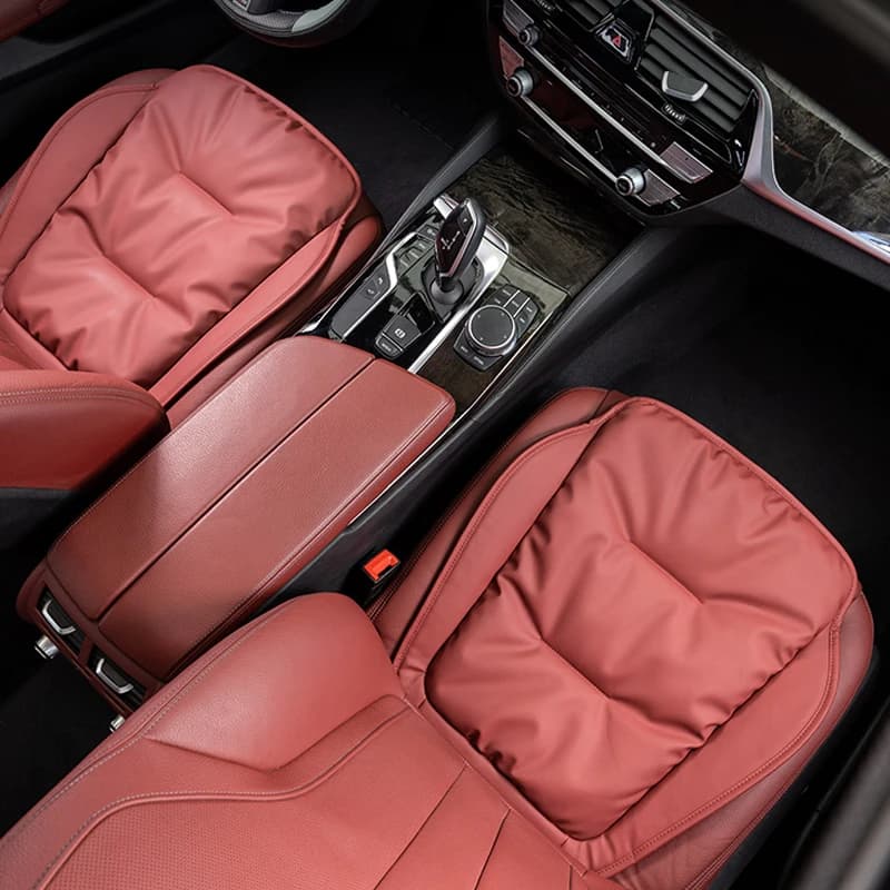 Car Seat Cover Front Seat Protective Cushion Soft PU Nappa Leather Back Pad Anti-Skid Interior Automobile Chair Mats Universal