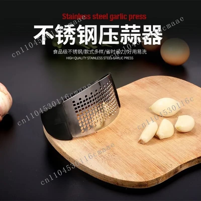 Kitchen garlic puree artifact Manual household stainless steel garlic press Ring multifunctional garlic potato puree wholesale
