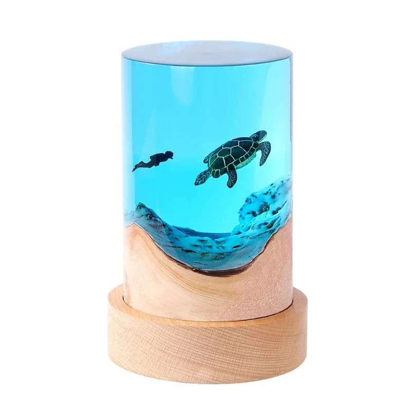 Home accessories cylindrical turtle whale shark office desktop creative art ornaments, gifts solid wood