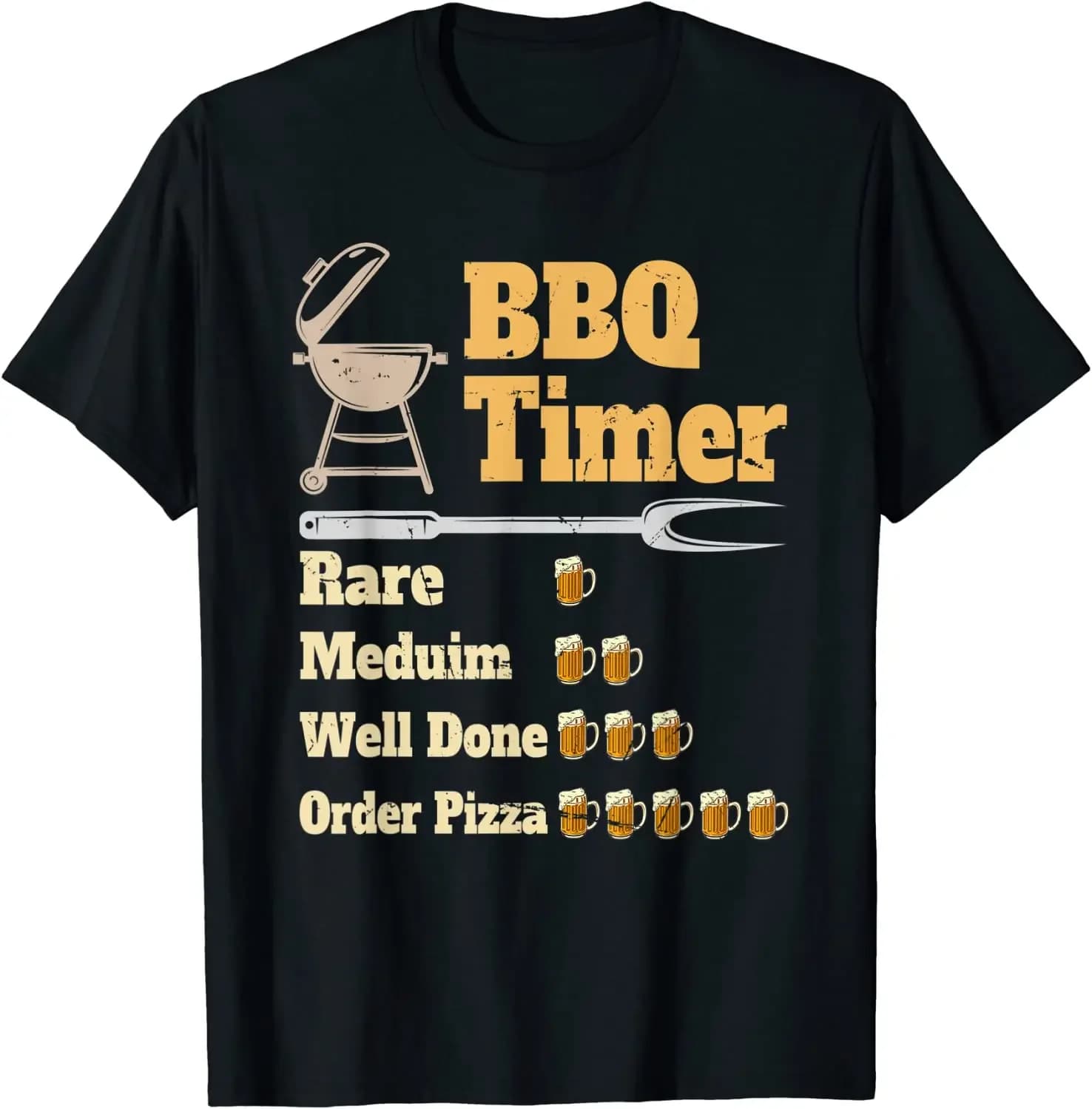 Funny BBQ Timer Grilling Men T-Shirt Short Sleeve Casual 100% Cotton O-Neck Summer Shirt Size S-3XL