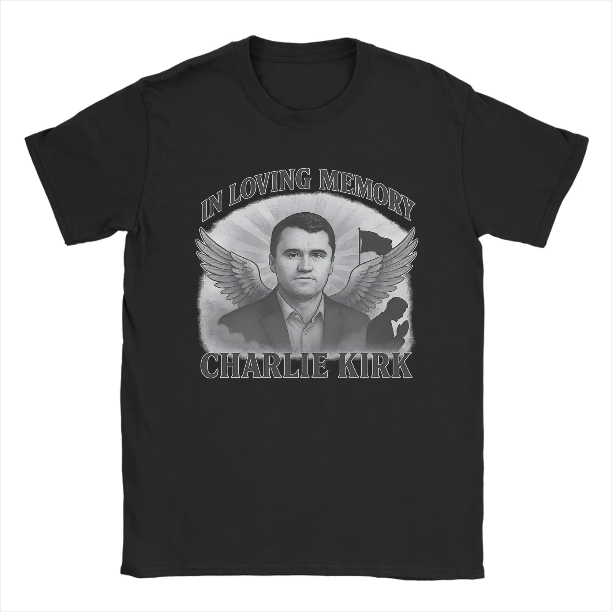 Men T-Shirts In Loving Memory of Charlie Kirk Cool Pure Cotton Tees Short Sleeve  T Shirt Crew Neck Clothes Summer