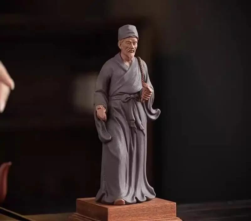 Nice Art Work Statue Zi Sha Sand Li Shizhen Statue Figure Scholar Father Traditional Chinese Medicine