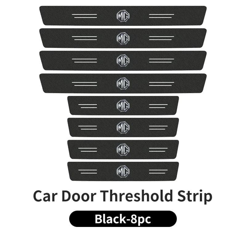 Car Door Sill Scuff Plate Carbon Fiber Protection Film 4 & 8 Piece Options for MG ZS ZST HS MG3 MG4 EV MG5 MG6 MG7 GT