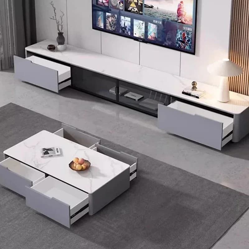 Postmodern Luxury Coffee Table Design Minimalist Glam Square Coffee Table Modern Storage Organizer Mesa Auxiliar Hotel Furniture
