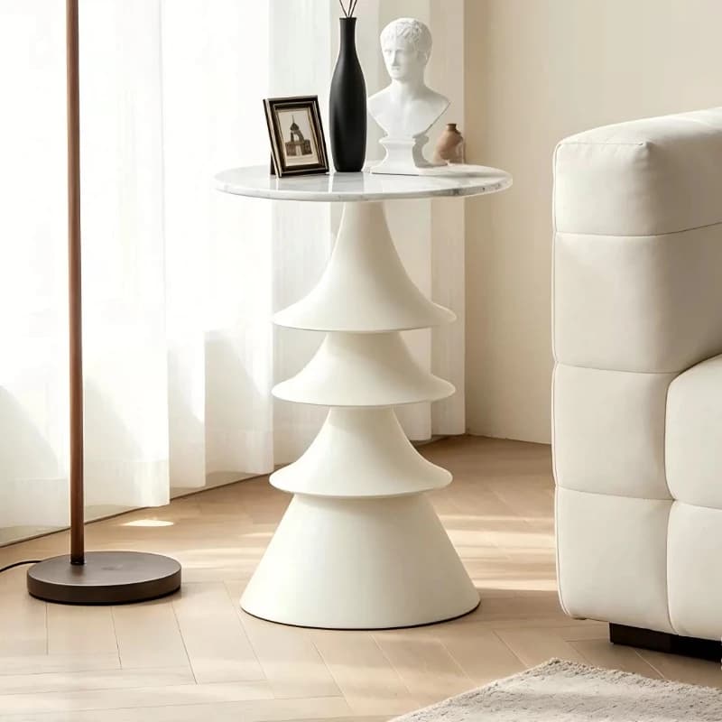 Modern cream style small apartment living room sofa side table creative side table
