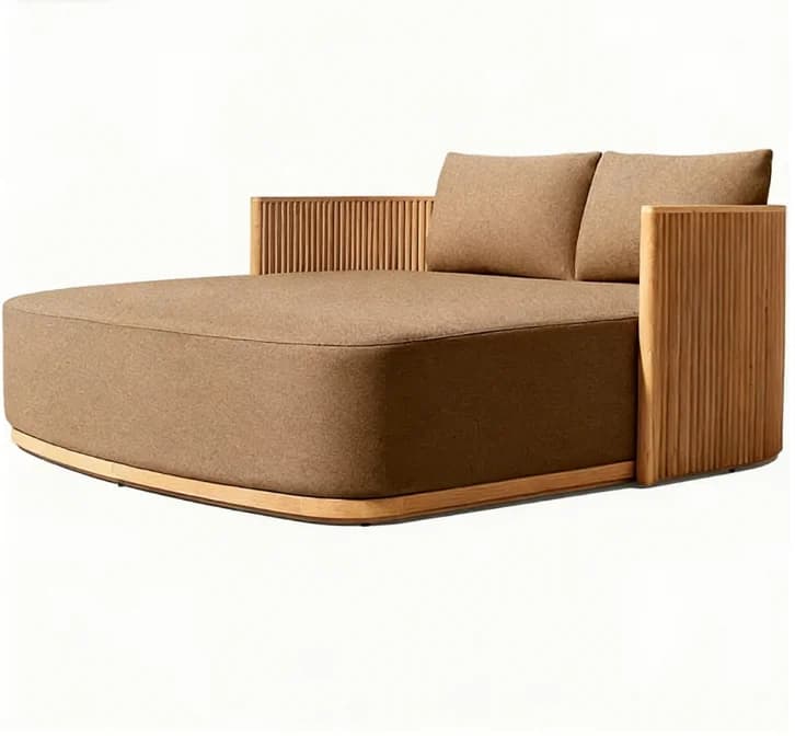 @3 # Garden Furniture Sunbed Teak Furniture Day Bed For Pool Lounge Chairs Outdoor Beach Lounger Luxury Outdoor Furniture