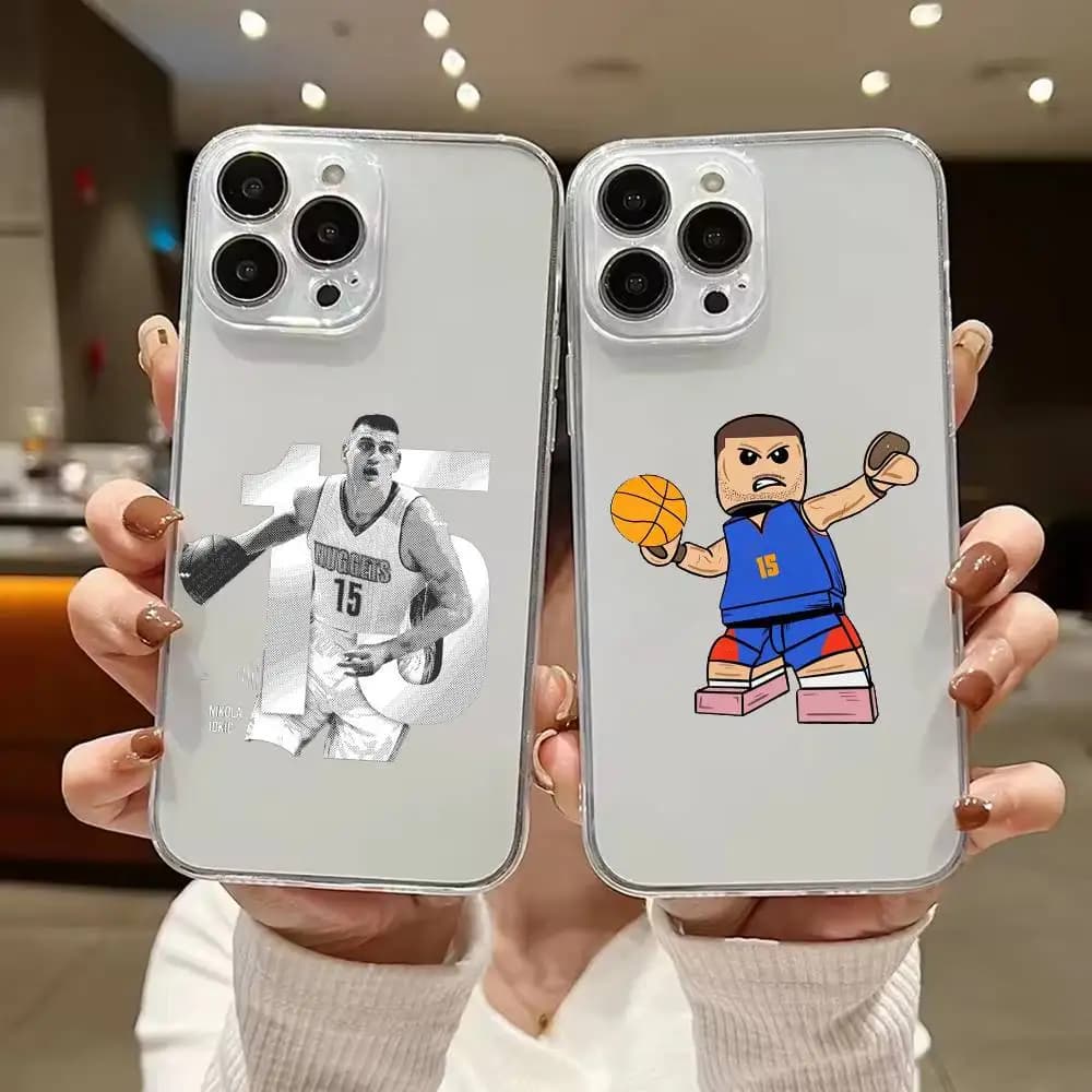 J-jokic 15 For basketball Nikola Phone Case For iPhone 17 16 15 14 13 12 11 Mini Pro Max Plus Transparent Cover