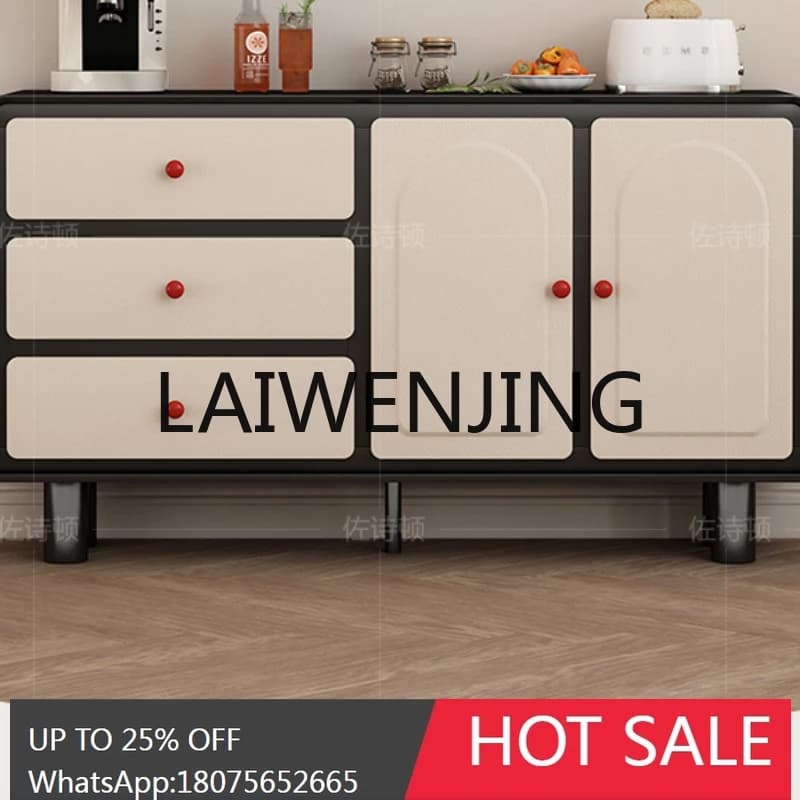 RWJ Retro Silent Style Thin Locker Kitchen Living Room Storage Side Cabinet Black