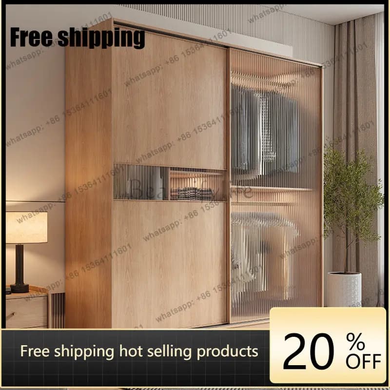 LJY Cheap Glossy Wardrobes European Modern Luxury Wooden Bedroom Wardrobes Space Saving Storage Armarios De Ropa Furniture For H