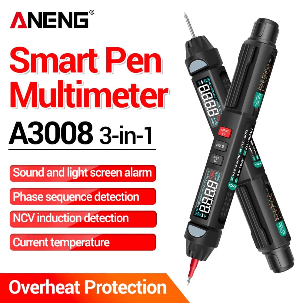 ANENG A3008 3 in 1 Smart Mulitimeter Pen Phase sequence/NCV induction Detector Professional AC Voltage Resistance Capacitance