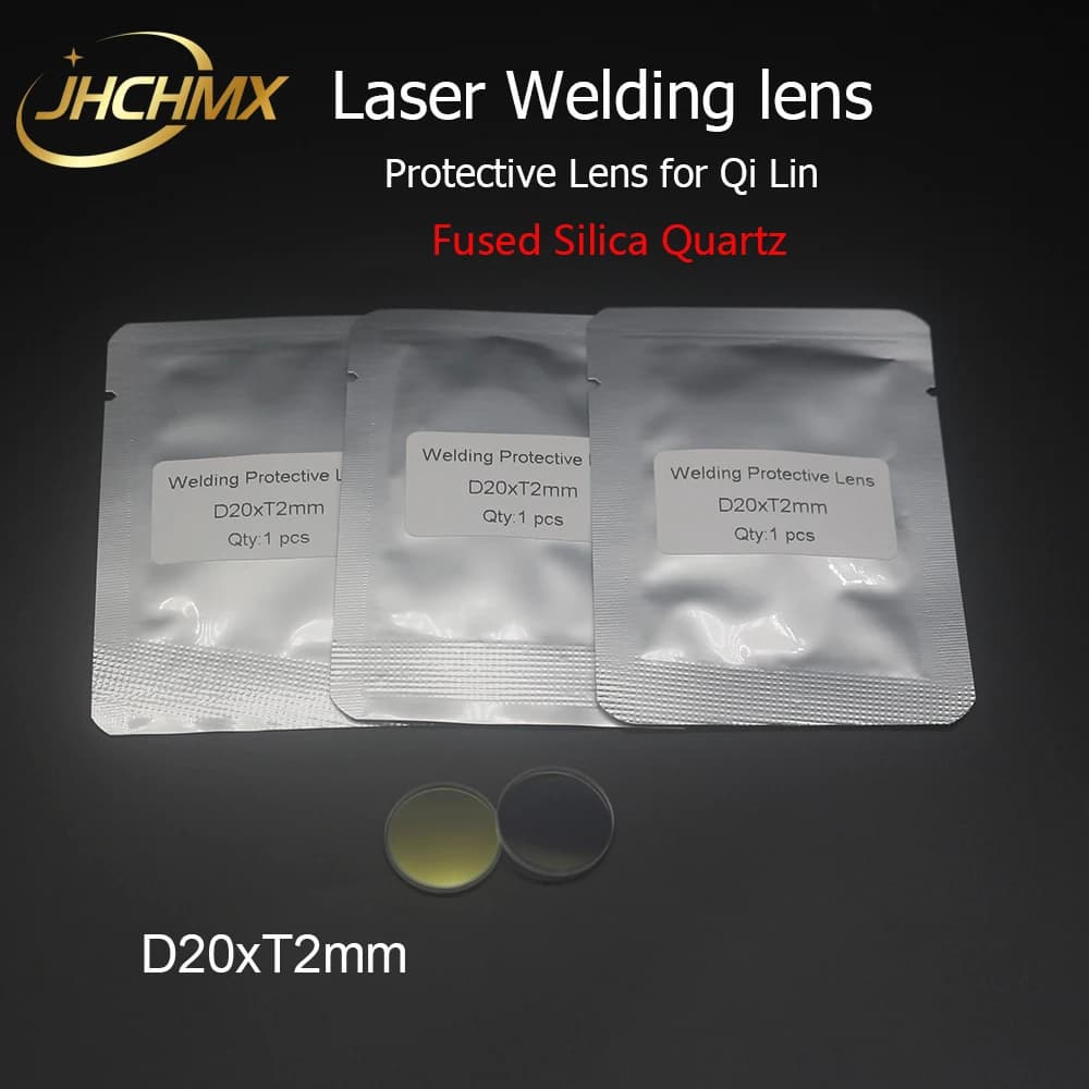 JHCHMX Fiber Laser Hand-holder Welding Protective Windows Lens D20*T2 for Qi Lin Laser Welding Hand Gun Head