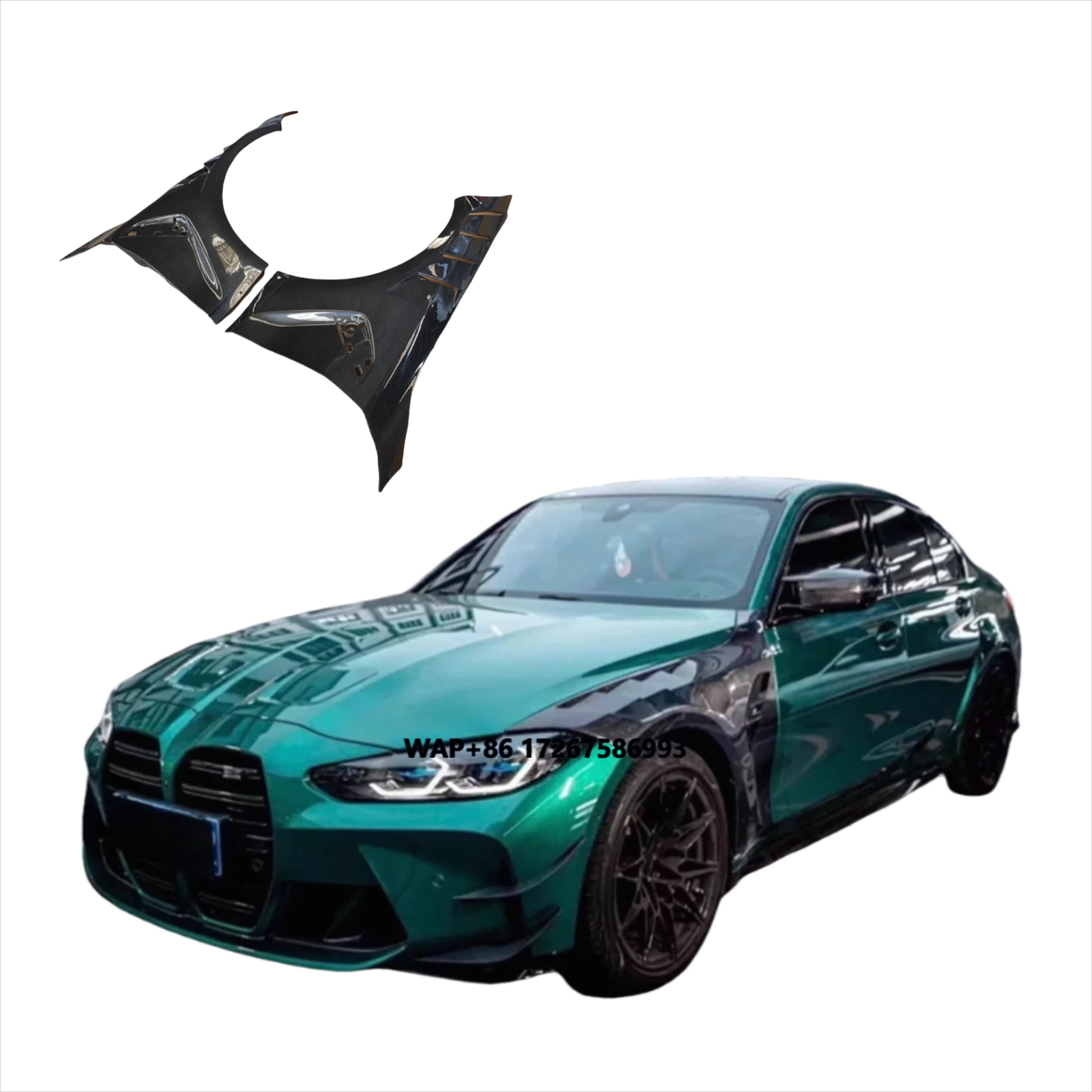 Dry Carbon Fiber Fibre Bumper Front Fender Vents for  M3 M4 G80 G82 2020-2024