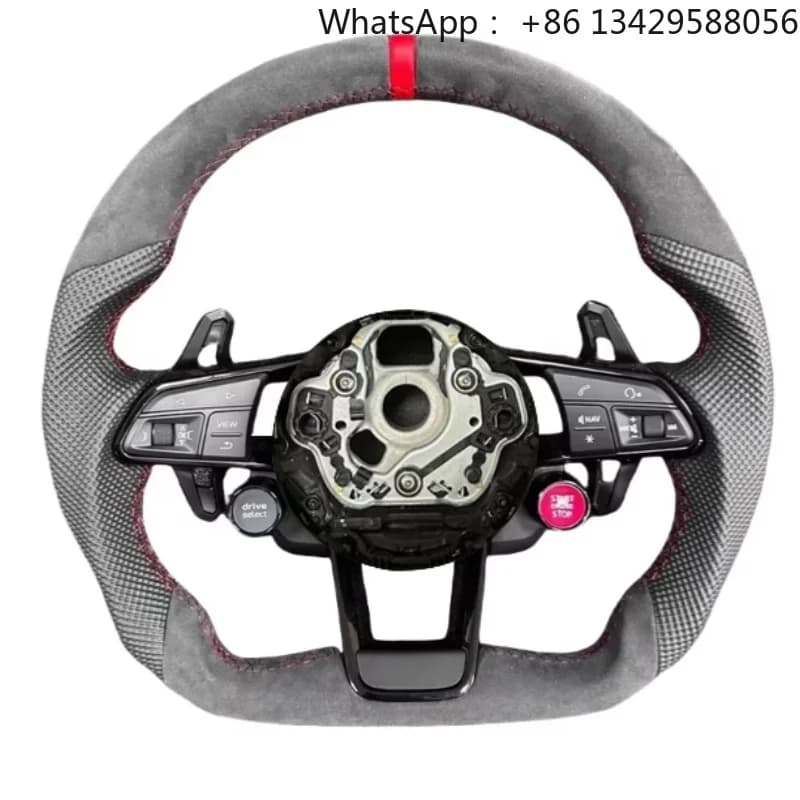 Custom Suede Sports Leather Steering Wheel for Audi A3 A4 A5 A6 C6 C7 A7 R8 RS RS3 RS4 RS5 S3 S4 S5 RS6 RS7 Q3 TT TTRS A1