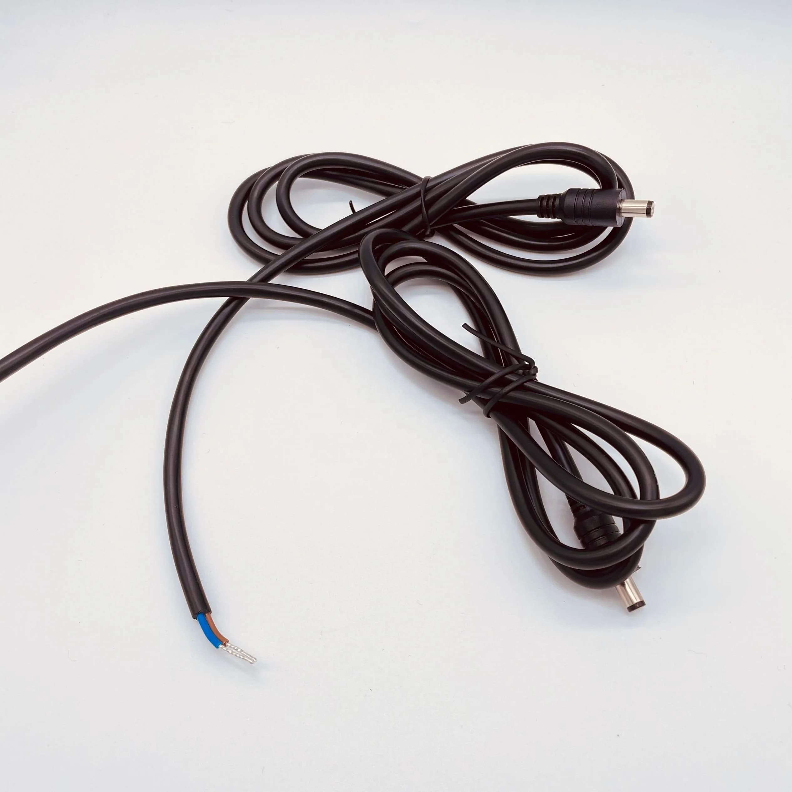 3pcs 1m 12V 5.5x2.1mm Pigtail Male DC Power Cable 2C18AWG