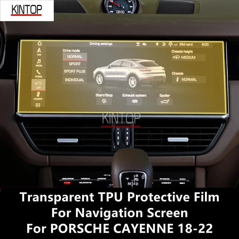 For PORSCHE CAYENNE 18-22 Navigation Screen Transparent TPU Protective Film Anti-scratch Repair Film Accessories Refit