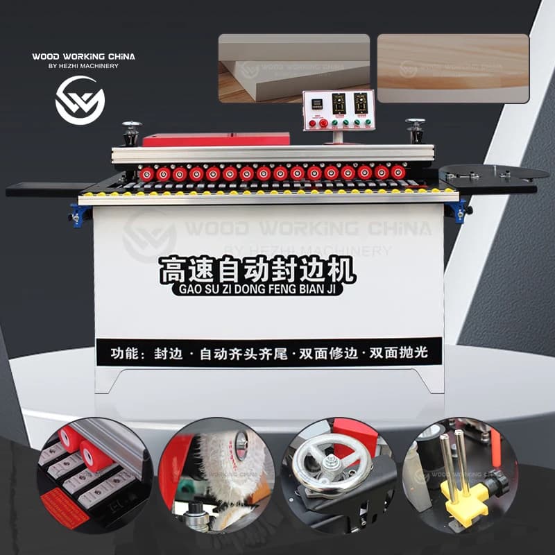 DW802 High Speed Automatic Melamine Edge Banding Portable PVC Edge Bander MDF Panel Furniture Woodworking Edge Banding Machine