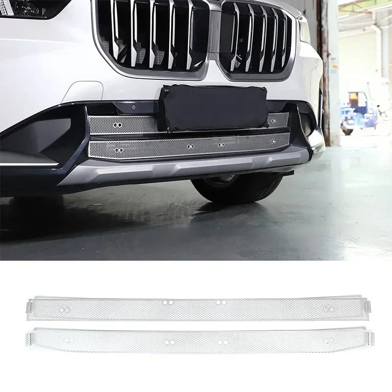 For BMW X1 U11 2023-2024 Car Front Lower Bar Air Intake Grille Insect Net Stainless Steel Exterior Modification Accessories 2Pcs