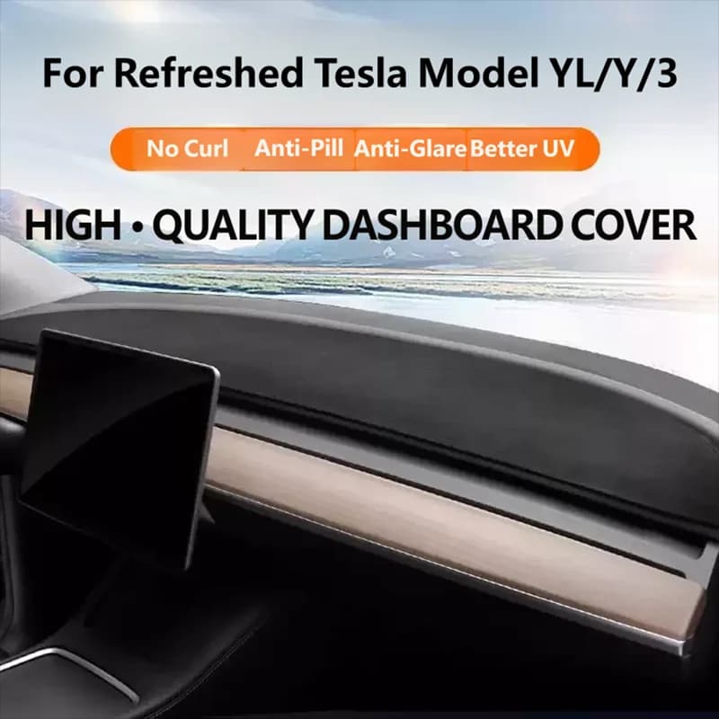 Anti-UV Dashboard Cover For Tesla Model YL/Y/3 2025 2026 Car Dashboard Cover Mat Sun Shade Pad Carpets Rug Protector Accessories