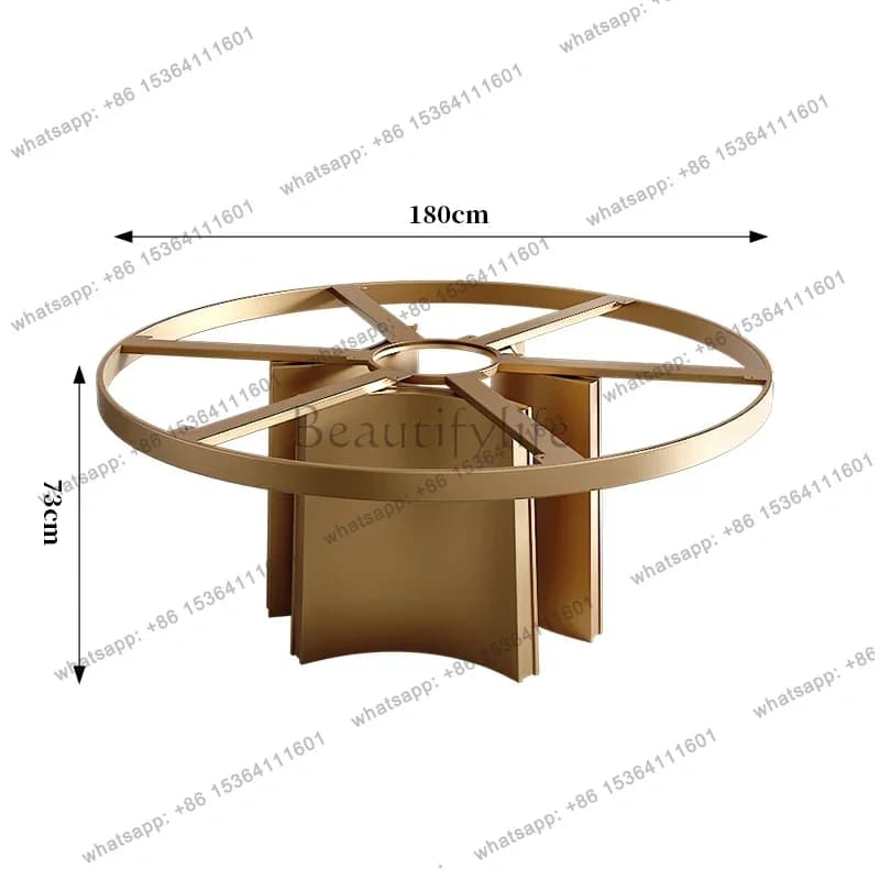 YJ Italian round dining table base stainless steel rock slab table legs marble round home designer