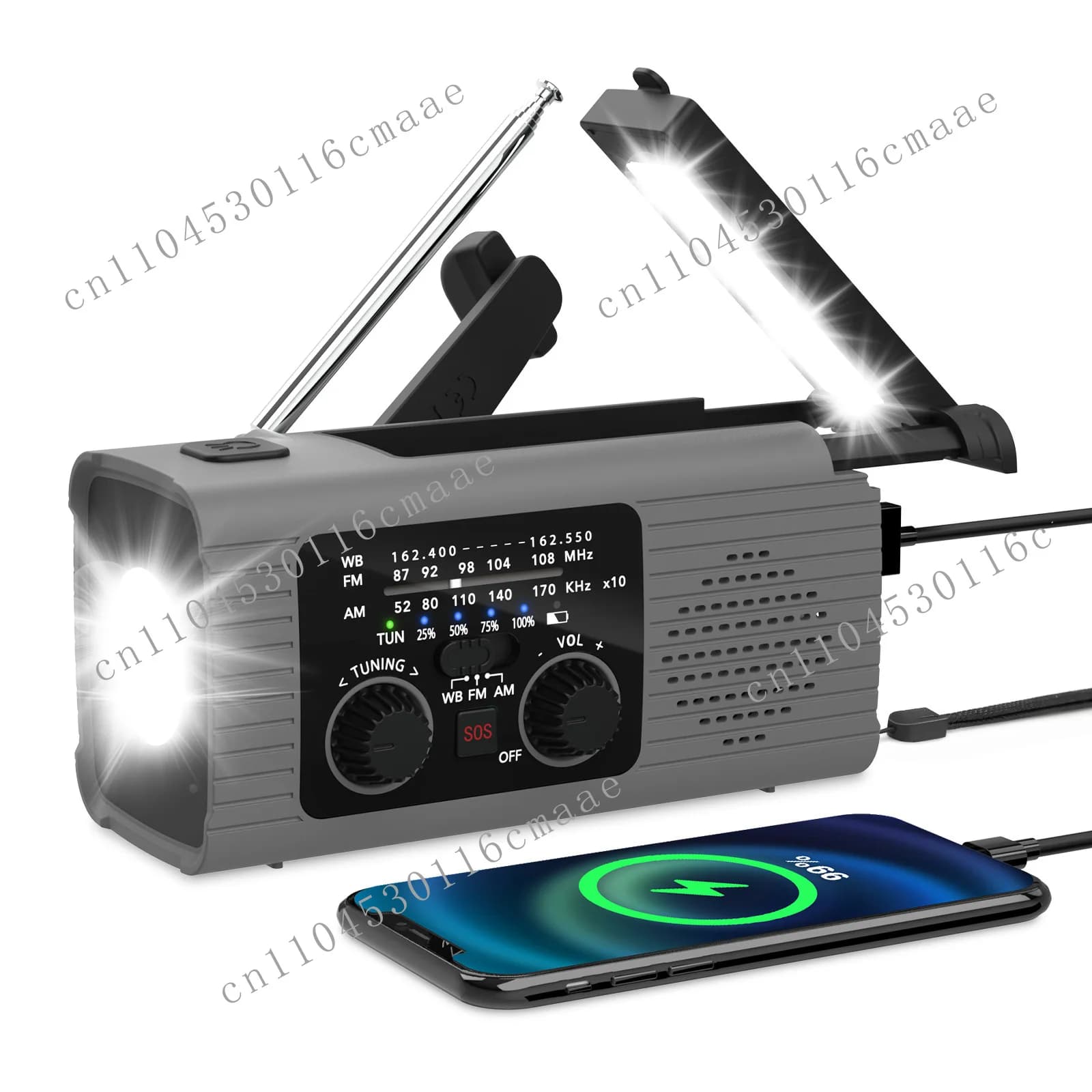 Suitable for Emergency Radio Stereo Hand Rechargeable Radio Portable Outdoor Adult Solar Radio