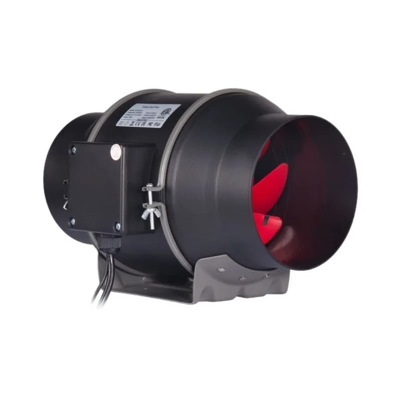 Strong wind industrial exhaust fan, black oblique flow booster duct fan, indoor high-speed soft sound ventilation exhaust fan