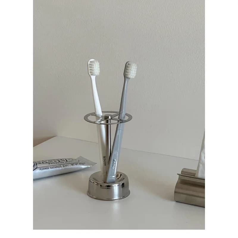 Japane-style ple toothbrush shelf creative stainls steel bathroom toilet countertop storage tootaste extrusion artifact