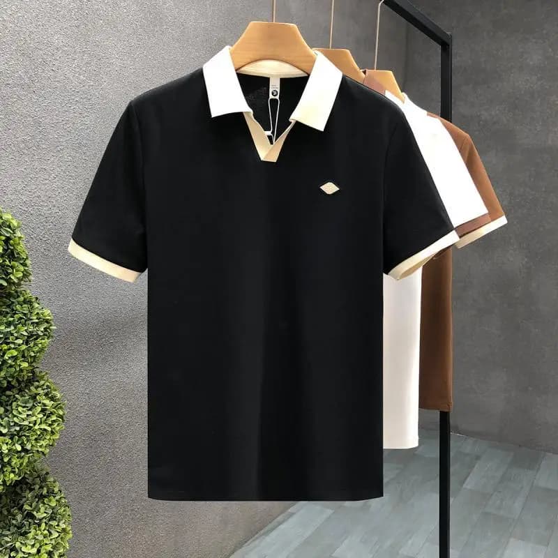 Trend Comfortable Classic All-match Comfortable Premium Simplicity Handsome Solid Color Men's Polo Short Sleeved Summer 2024