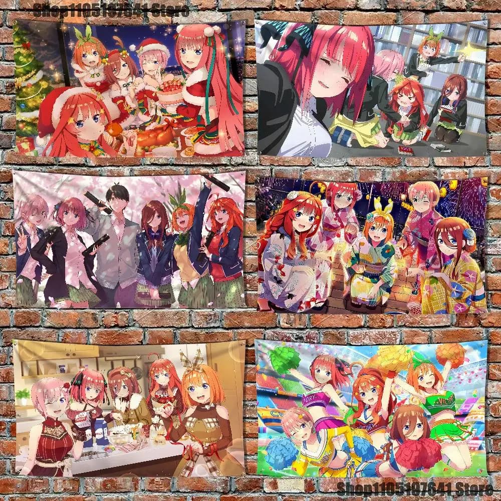 Q-Quintessential Q-Quintuplets High-Quality Flag Tapestry Banner Bedroom Living Room Bar Party Wall Decor Outdoor Use