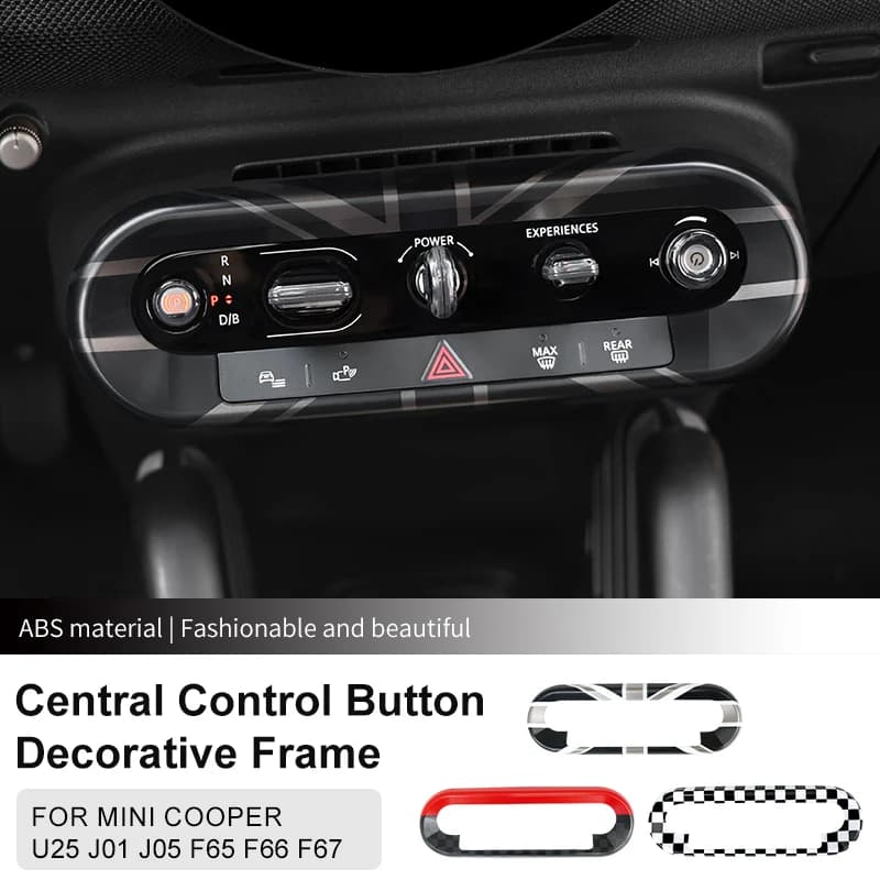 Car Central Control Button Panel Frame Sticker For Mini Cooper S JCW J01 J05 F66 F65 U25 F67 2024 2025 Auto Interior Accessories