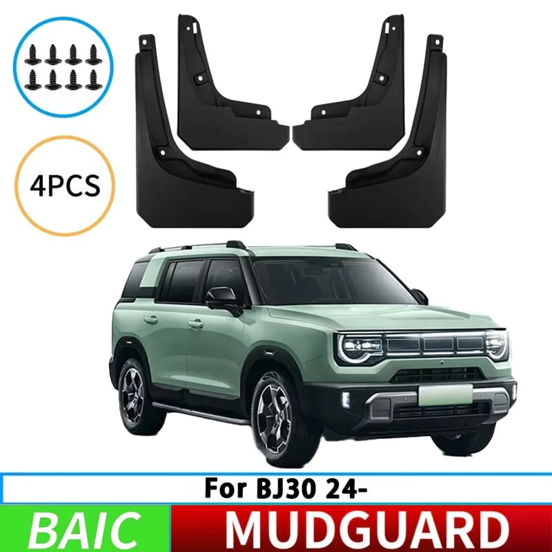 Suitable for BAIC BJ30 2024-2025 front and rear wheel mudguards, tire mudguards, splash guards, and automotive parts.