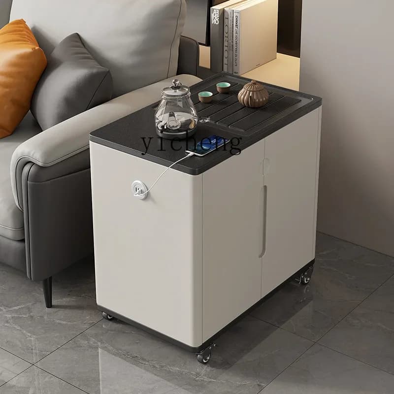 Q1   mobile tea table simple household small tea making cabinet kettle storage integrated fire stone kung fu tea table