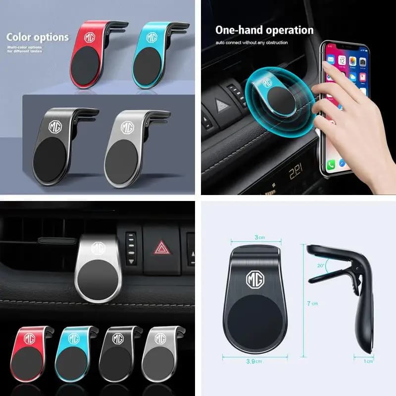 Custom MG Air Vent Magnetic Phone Mount Fit MG One ZS EV MG4 EV HS Cyberster, Car GPS Navigation Stand Mobile Phone Holder Trim